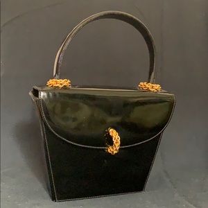 Paloma Picasso Black Patent Leather Handbag